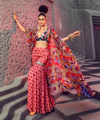 Pink Gharara Pant Set 1