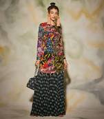 Yellow & Blue Aztec Print Kurti Gharara Set