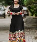 Black Georgette Multi Embroidered Work Designer Gown