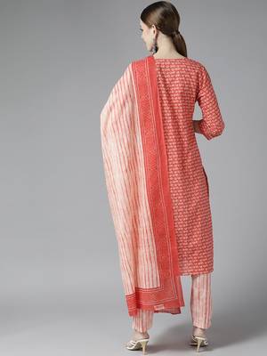 Pink printed cotton ethnic-kurtis 3