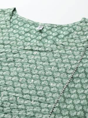 Green printed cotton ethnic-kurtis 4