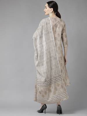 Grey printed cotton ethnic-kurtis 3
