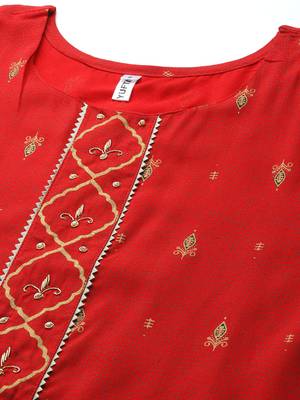Red printed rayon ethnic-kurtis 4