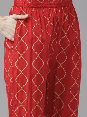 Red printed rayon ethnic-kurtis 5