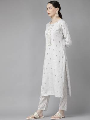White printed rayon ethnic-kurtis 2