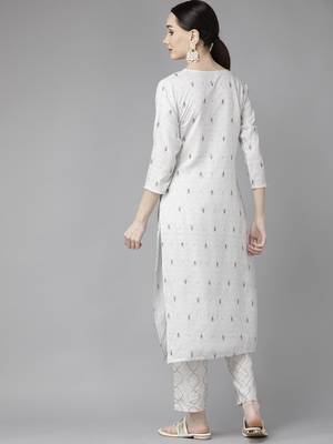 White printed rayon ethnic-kurtis 3