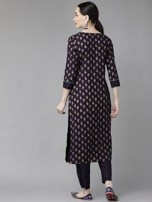 Blue printed rayon ethnic-kurtis 3