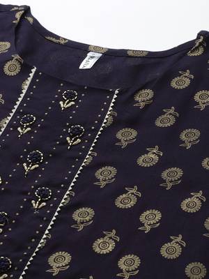 Blue printed rayon ethnic-kurtis 4