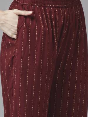 Maroon printed rayon ethnic-kurtis 5