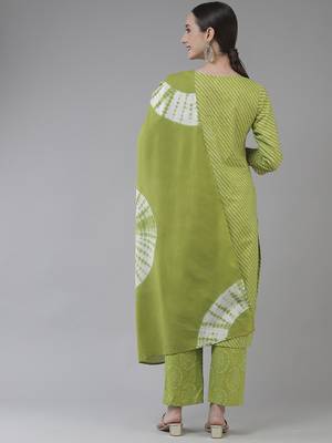 Green printed cotton ethnic-kurtis 3