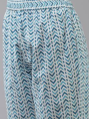 Blue printed cotton ethnic-kurtis 5