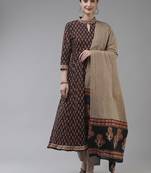 Black printed cotton ethnic-kurtis