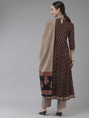 Black printed cotton ethnic-kurtis 3
