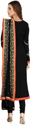 Black Georgette Kurta and Churidar Set with Dupatta 2