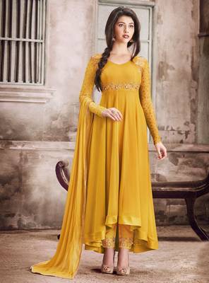 Fashion Kreza Women's Georgette Embroidered Salwar Suit with Dupatta 1