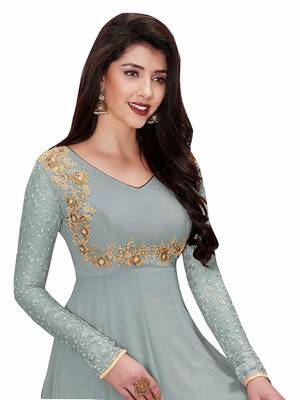 Fashion Kreza Women's Georgette Embroidered Salwar Suit with Dupatta 2