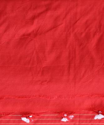RED & GOLDEN ZORI  PURE COTTON  Silk Hand Woven Tant Jamdani  Handloom   Saree 2