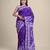 PURPLE & WHITE  GUJRATI KATHA STITCH Hand Woven Tant  Handloom  Saree.