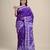PURPLE & WHITE  GUJRATI KATHA STITCH Hand Woven Tant  Handloom  Saree.