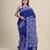 BLUE & WHITE PADMA KATHA STITCH Hand Woven Tant  Handloom  Saree.