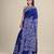 BLUE & WHITE PADMA KATHA STITCH Hand Woven Tant  Handloom  Saree.