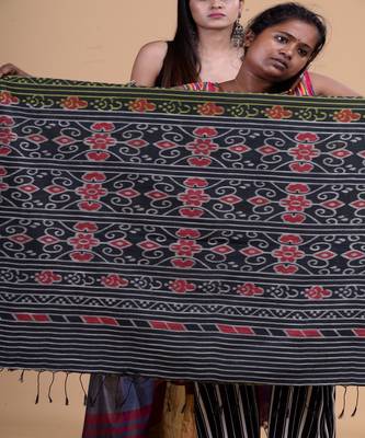 OLIVE GREEN & GREY   HANDLOOM  Hand Woven Silk  Jamdani Saree. 2