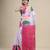 WHITE & PINK  DHAKAI JAMDANI  Hand Woven Cotton silk  Handloom   Saree.