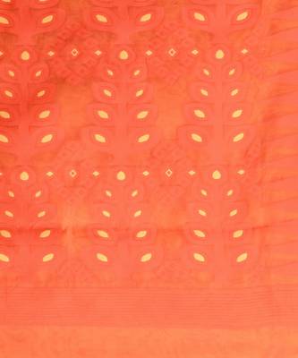 ORANGE & YELLOW MINAKARI JAMDANI  Hand Woven Cotton Jamdani  Handloom   Saree 2