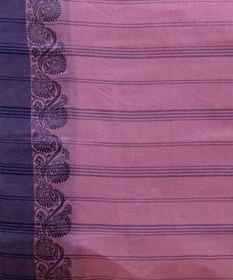 PURPLE & BLUE TANT Jamdani  Hand Woven  silk  Handloom   Saree. 4