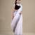 WHITE & GREY TANT Hand Woven Cotton Handloom bengali Saree.