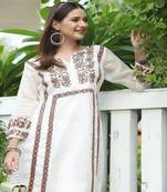 SHADES Multi colour kota kurta set with pants (set of 2)