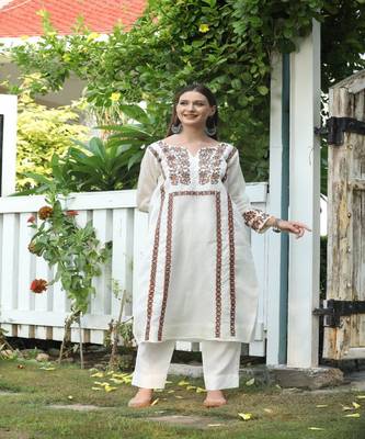 SHADES Multi colour kota kurta set with pants (set of 2) 3