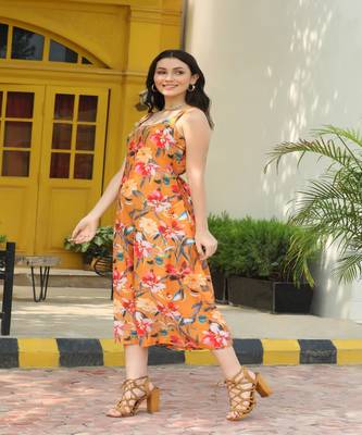 SHADES Muslin Printed mustard tunic dress 2