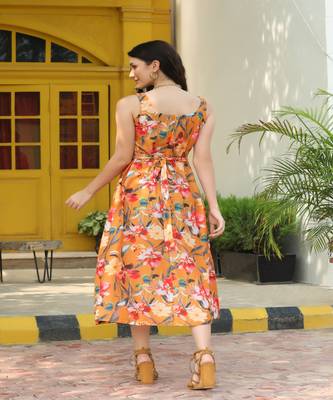 SHADES Muslin Printed mustard tunic dress 4