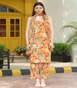 SHADES Muslin printed strappy suit set with dupatta (set of 3)