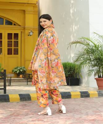 SHADES Muslin printed strappy suit set with dupatta (set of 3) 5