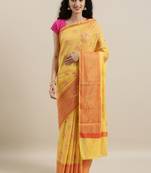 CLASSICATE from the house of The Chennai Silks Yellow Embroidered Saree With Running Blouse