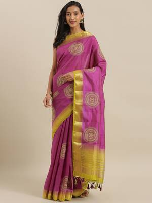 CLASSICATE from the house of The Chennai Silks Purple Embroidered Saree With Running Blouse 1