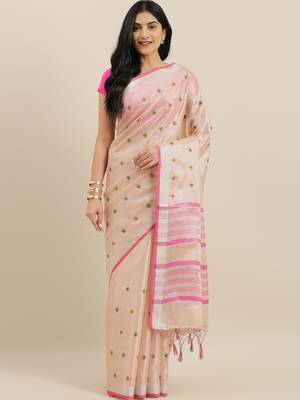 CLASSICATE from the house of The Chennai Silks Pink Supernet Kota Saree With Running Blouse 1