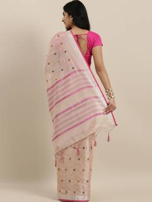 CLASSICATE from the house of The Chennai Silks Pink Supernet Kota Saree With Running Blouse 3