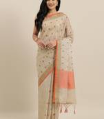 CLASSICATE from the house of The Chennai Silks Beige Supenet Kota Saree With Running Blouse
