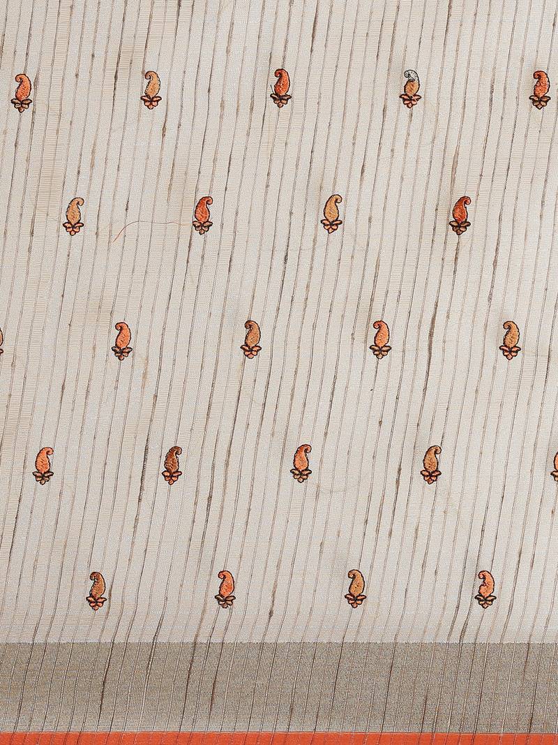 CLASSICATE from the house of The Chennai Silks Beige Supenet Kota Saree With Running Blouse