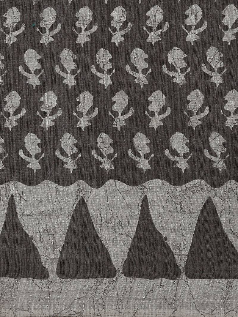 CLASSICATE from the house of The Chennai Silks  Black Printed Bhagalpuri Saree With Running Blouse