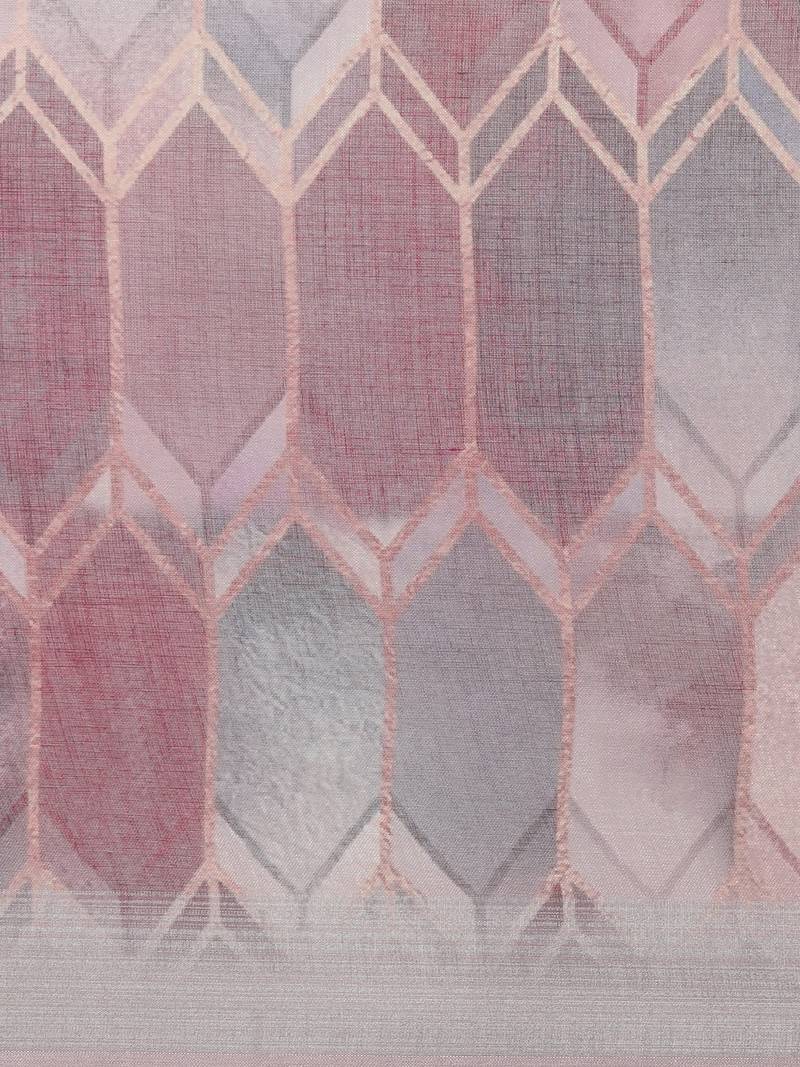 CLASSICATE from the house of The Chennai Silks Pink Printed Linen Blend Saree With Running Blouse