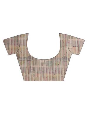 CLASSICATE from the house of The Chennai Silks Beige Linen Blend  Embroidered Saree With Running Blouse 6