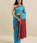 CLASSICATE from the house of The Chennai Silks Blue Gadwal Saree With Running Blouse