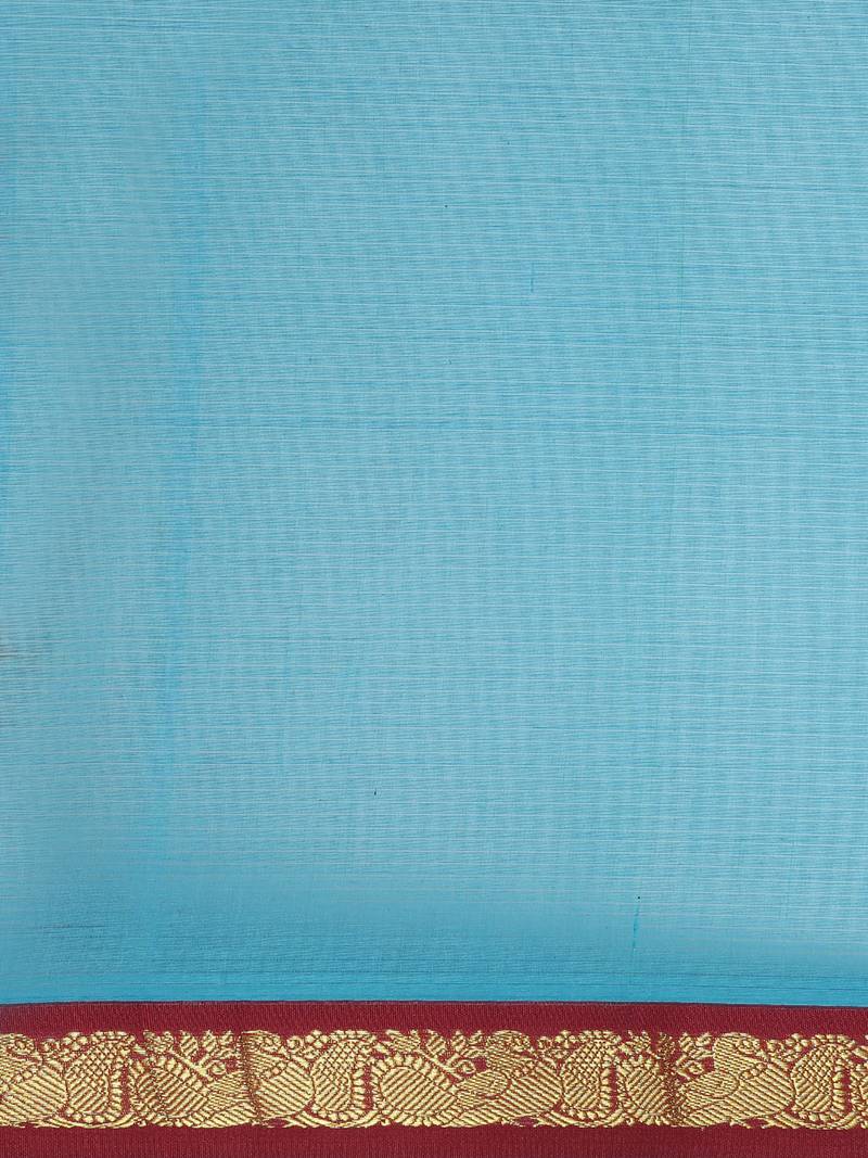 CLASSICATE from the house of The Chennai Silks Blue Gadwal Saree With Running Blouse
