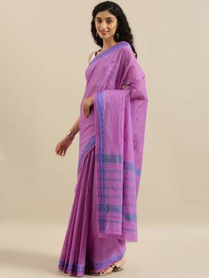 CLASSICATE from the house of The Chennai Silks  Lavender South Cotton Saree With Running Blouse 2