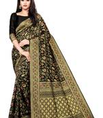 Black woven silk saree with blouse