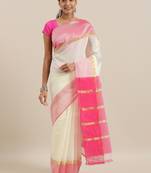 CLASSICATE from the house of The Chennai Silks Beige Silk Cotton Saree With Running Blouse